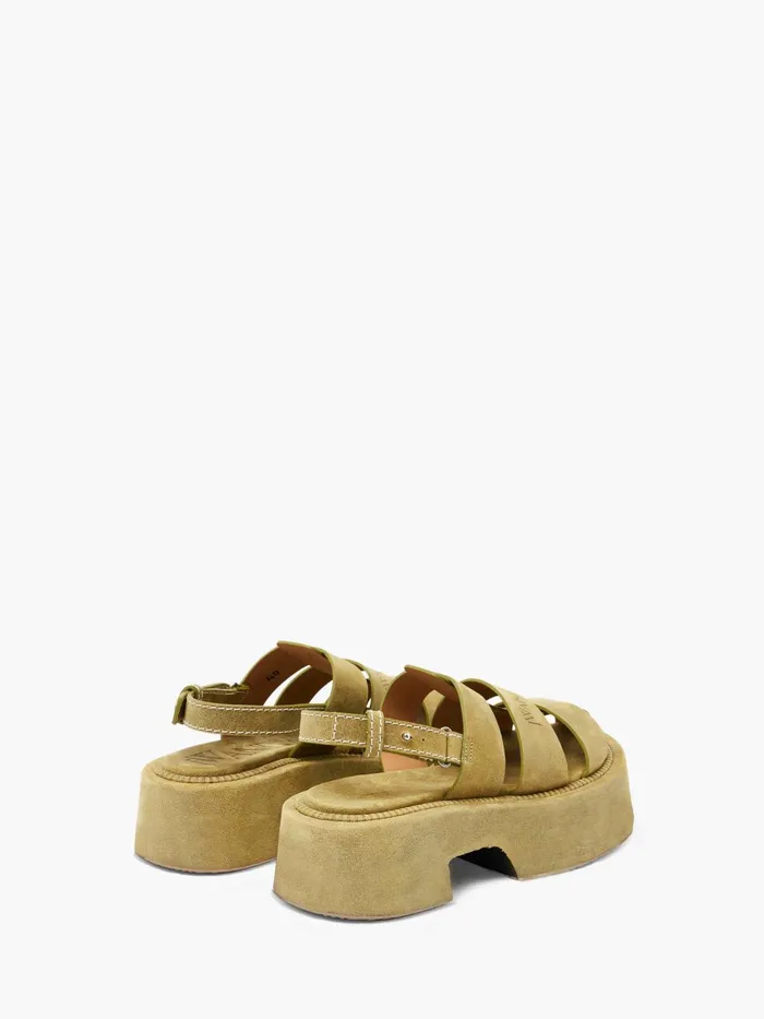 Women Flats JW Anderson SUEDE PLATFORM FISHERMAN SANDALS Lime Women Flats JW Anderson SUEDE PLATFORM FISHERMAN SANDALS Lime