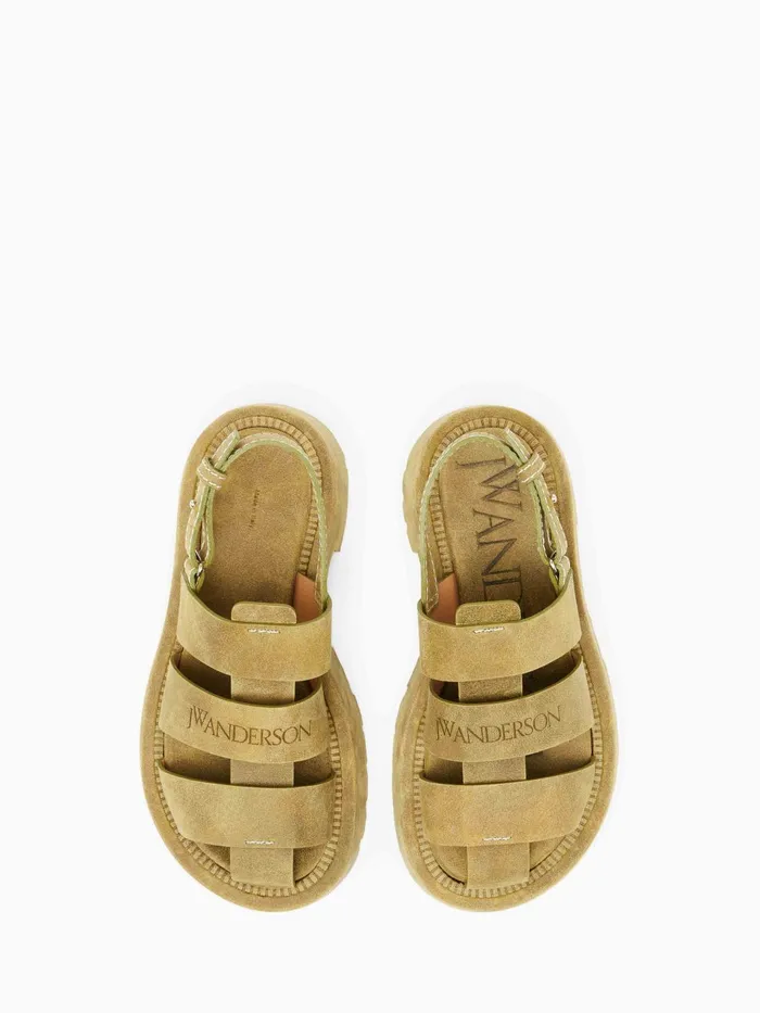 Women Flats JW Anderson SUEDE PLATFORM FISHERMAN SANDALS Lime Women Flats JW Anderson SUEDE PLATFORM FISHERMAN SANDALS Lime
