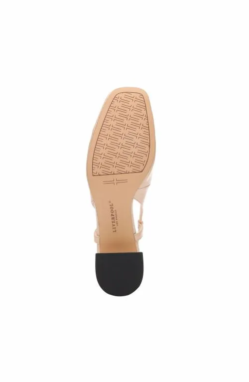Women Flats Liverpool Los Angeles Getty Slingback With Logo Medallion Lp Nude