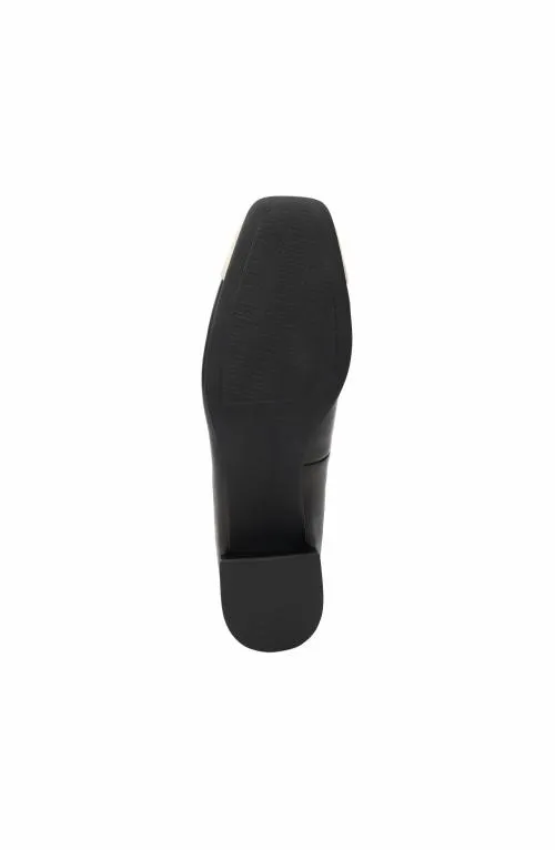 Women Flats Liverpool Los Angeles Irvine Rounded Toe Slip On With Block Heel Black Ecru