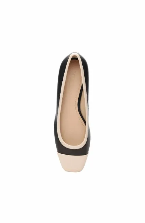 Women Flats Liverpool Los Angeles Irvine Rounded Toe Slip On With Block Heel Black Ecru