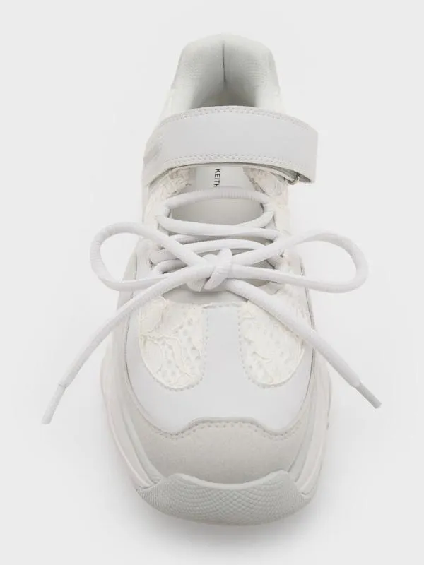 Women Gaskell Lace Mary Jane Sneakers 8211 White CHARLES and KEITH Sneakers