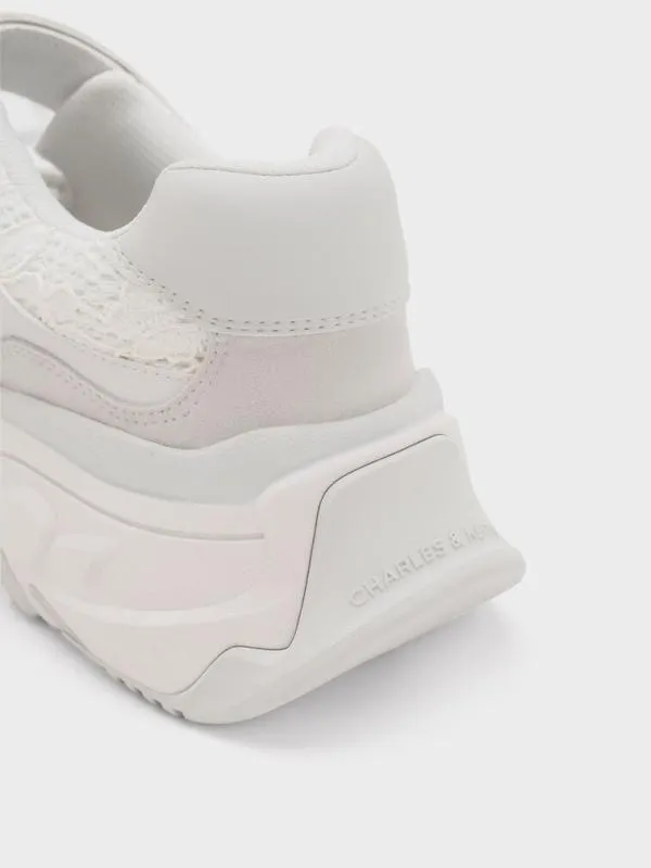 Women Gaskell Lace Mary Jane Sneakers 8211 White CHARLES and KEITH Sneakers