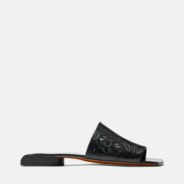 Women GEO Black Embossed Clergerie Mules