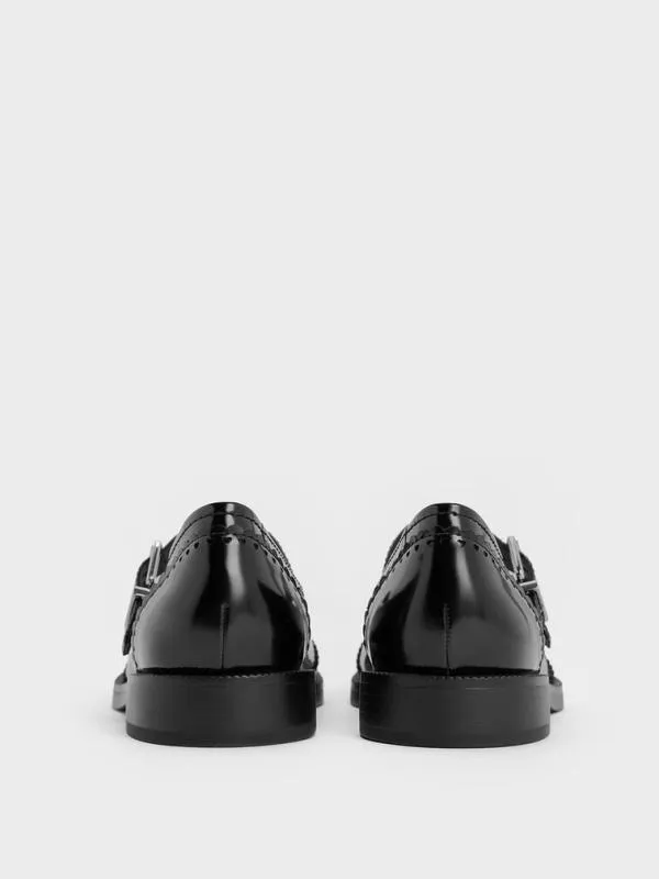 Women Heart Buckled Mary Janes 8211 Black Box CHARLES and KEITH Flats