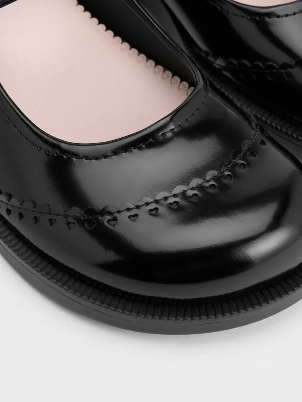 Women Heart Buckled Mary Janes 8211 Black Box CHARLES and KEITH Flats