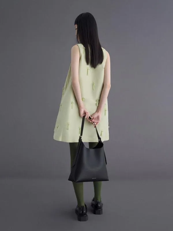 Women Hertha Trapeze Slouchy Hobo Bag 8211 Noir CHARLES and KEITH Hobo Bags