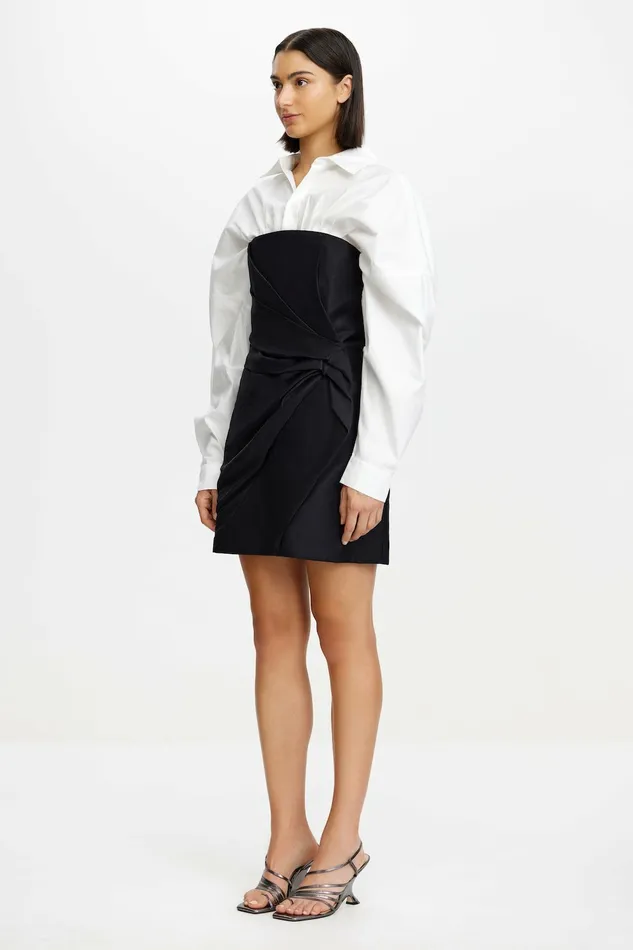 Women HINKSFORD MINI DRESS Black With Ivory Acler Black Dresses