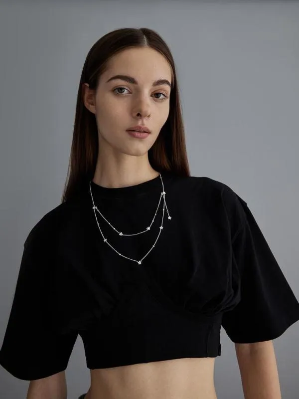 Women Horoscope Crystal Star DoubleChain Necklace 8211 Silver CHARLES and KEITH Necklaces Women Horoscope Crystal Star DoubleChain Necklace 8211 Silver CHARLES and KEITH Necklaces