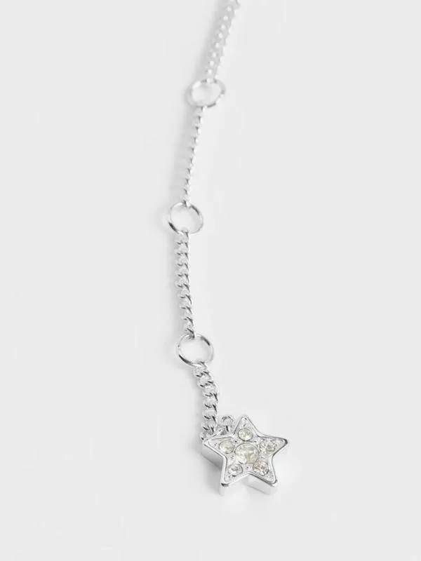 Women Horoscope Crystal Star DoubleChain Necklace 8211 Silver CHARLES and KEITH Necklaces Women Horoscope Crystal Star DoubleChain Necklace 8211 Silver CHARLES and KEITH Necklaces