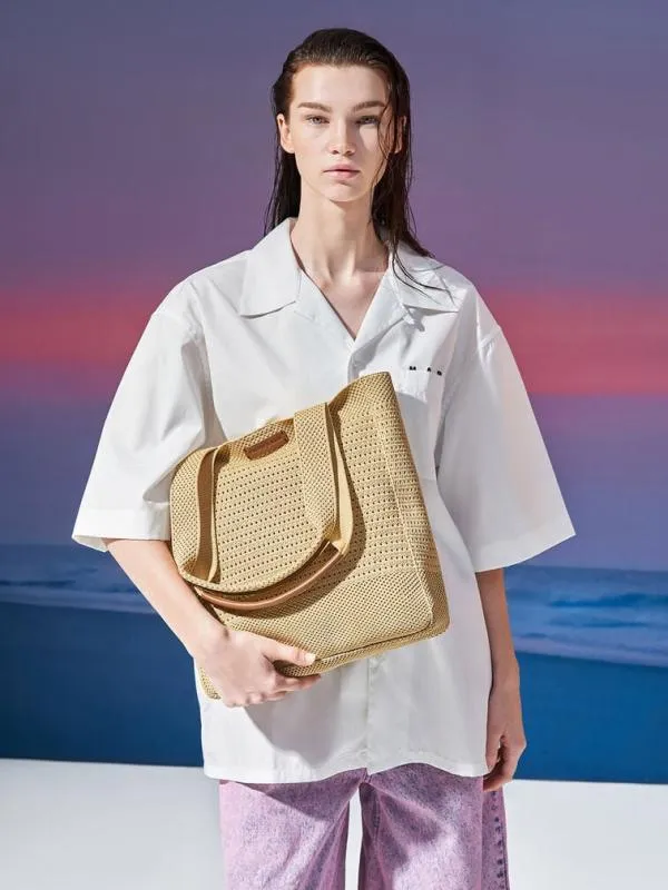 Women Ida Knitted Tote Bag 8211 Beige CHARLES and KEITH Slouchy Bags