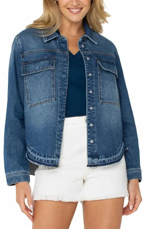 Women Jackets Liverpool Los Angeles Shirt Jacket With Slit East Topanga