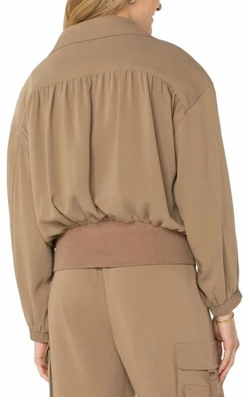 Women Jackets Liverpool Los Angeles Zip Up Dolman Jacket Palo Santo