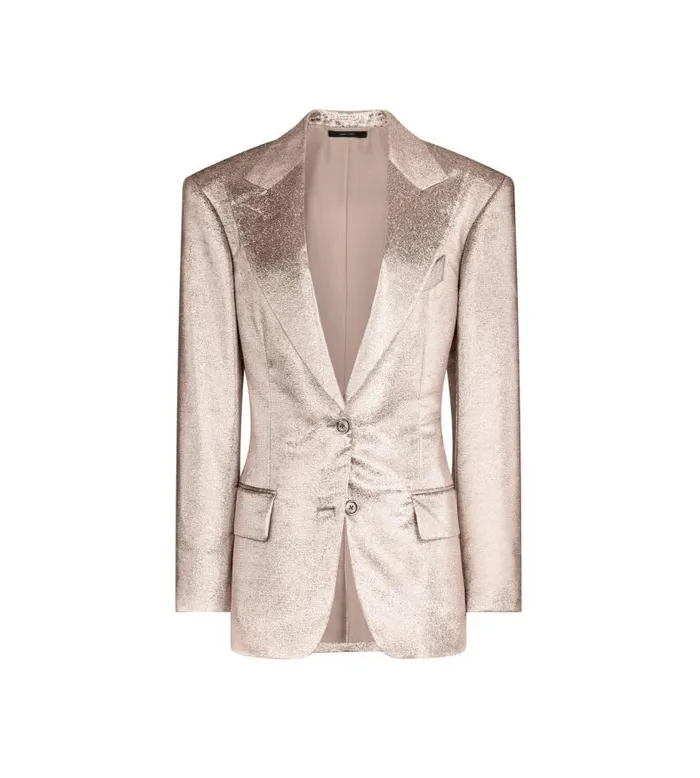 Women Jackets Tom Ford Iridescent Sable039 Tailored Jacket Gold