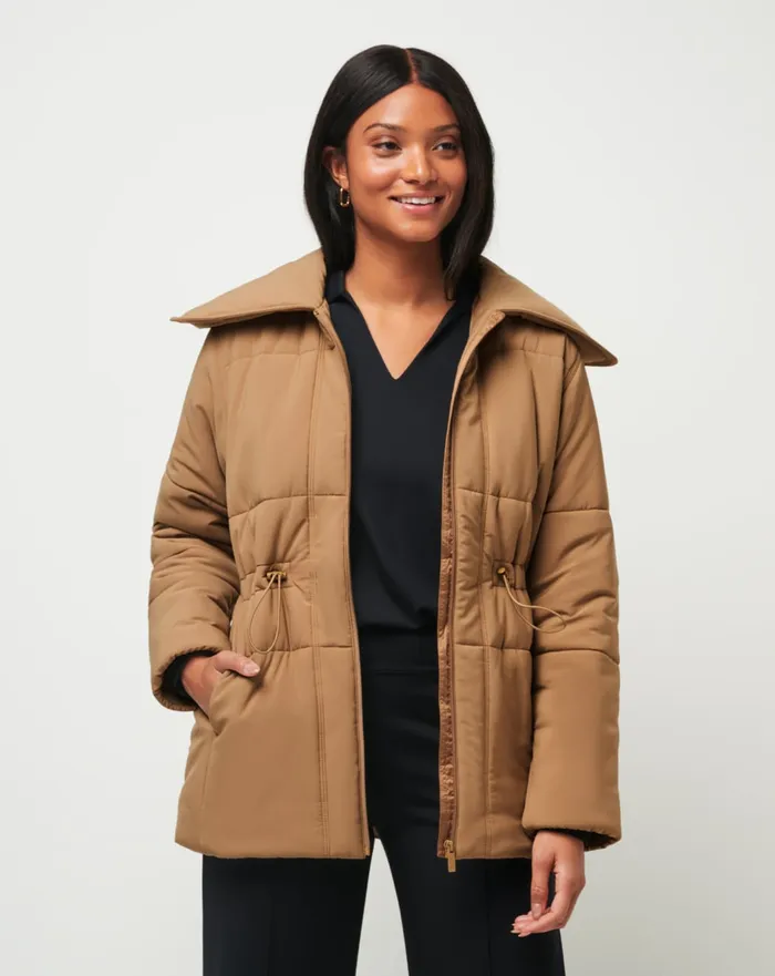 Women Jackets TravisMathew MONT BLANC LONG PUFFER Tigers Eye