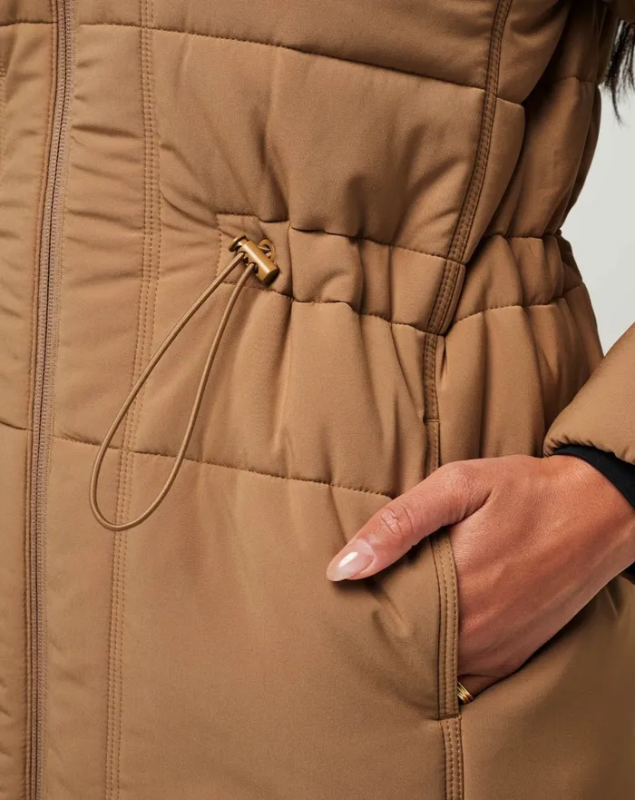 Women Jackets TravisMathew MONT BLANC LONG PUFFER Tigers Eye