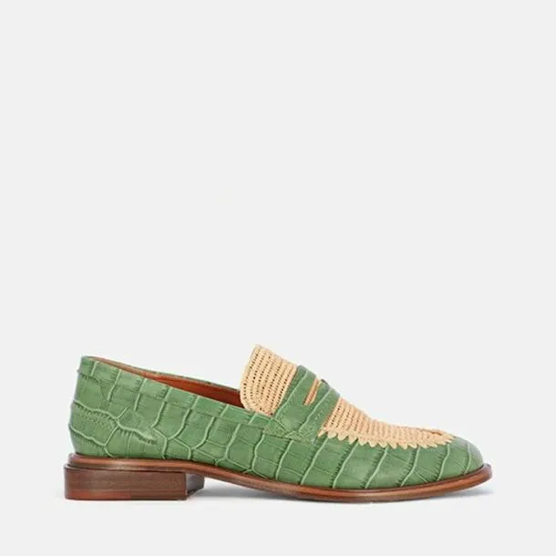 Women JAMBO Crocodile Effect Clergerie Loafers and Moccasins