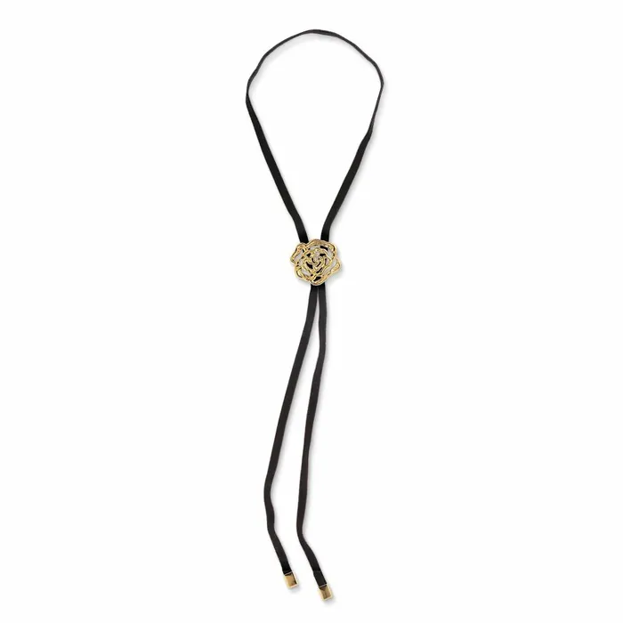 Women Jane Knig Gold Necklaces Rose Bolo Tie Necklace