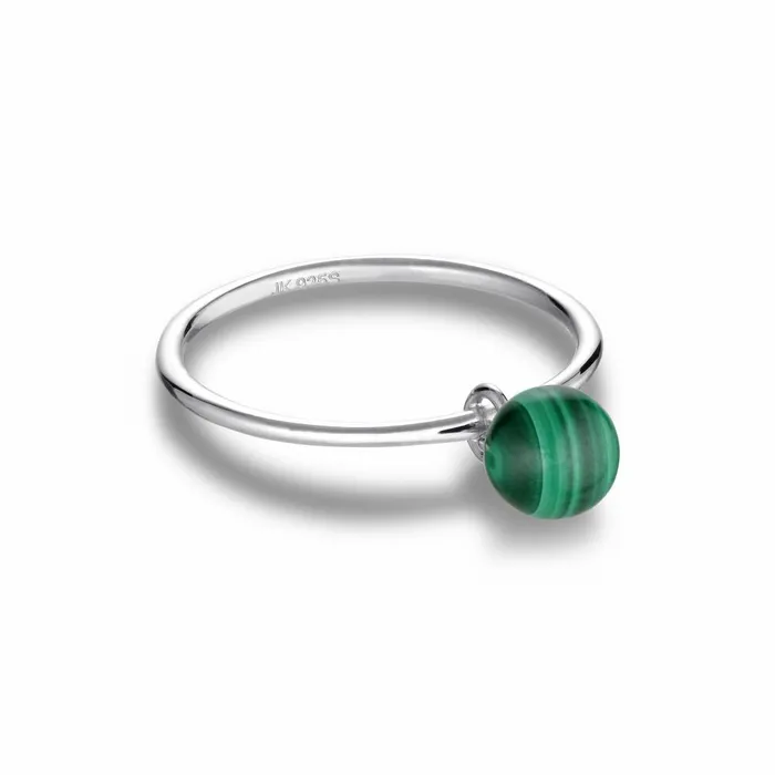 Women Jane Knig Silver Rings Bermuda Malachite Ring