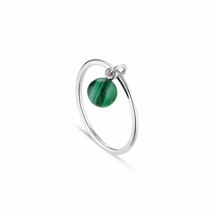 Women Jane Knig Silver Rings Bermuda Malachite Ring