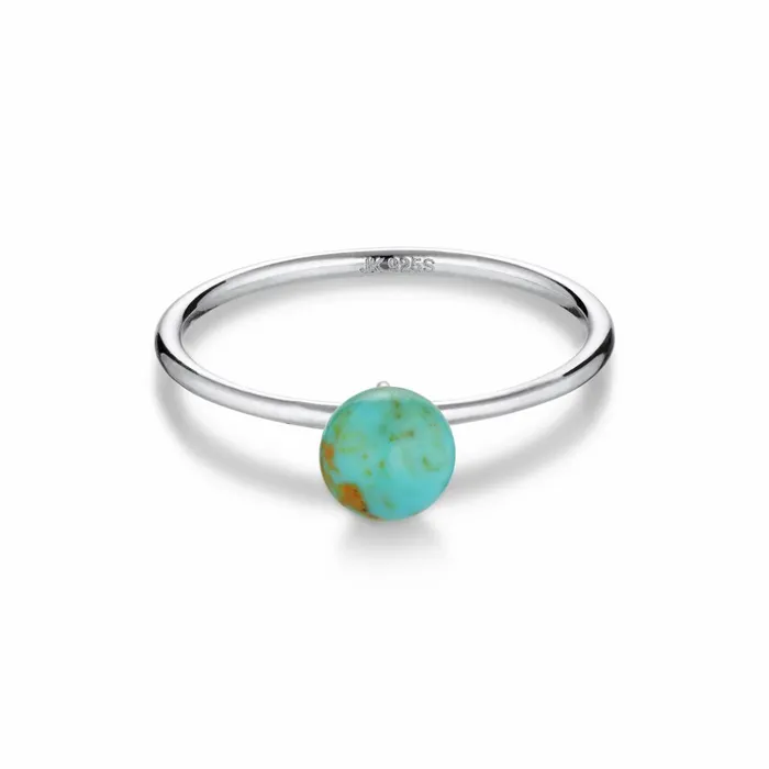 Women Jane Knig Silver Rings Bermuda Turquoise Ring
