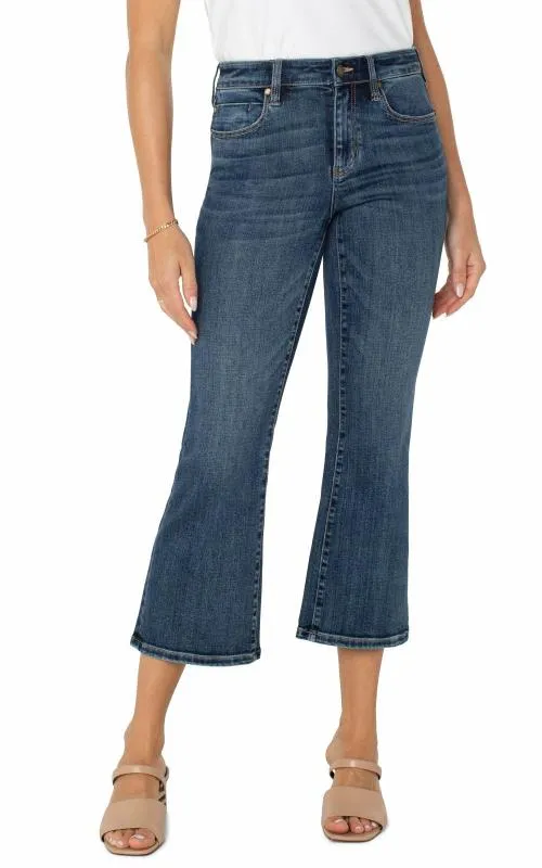Women Jeans Liverpool Los Angeles Hannah Crop Flare Bolsa Chica