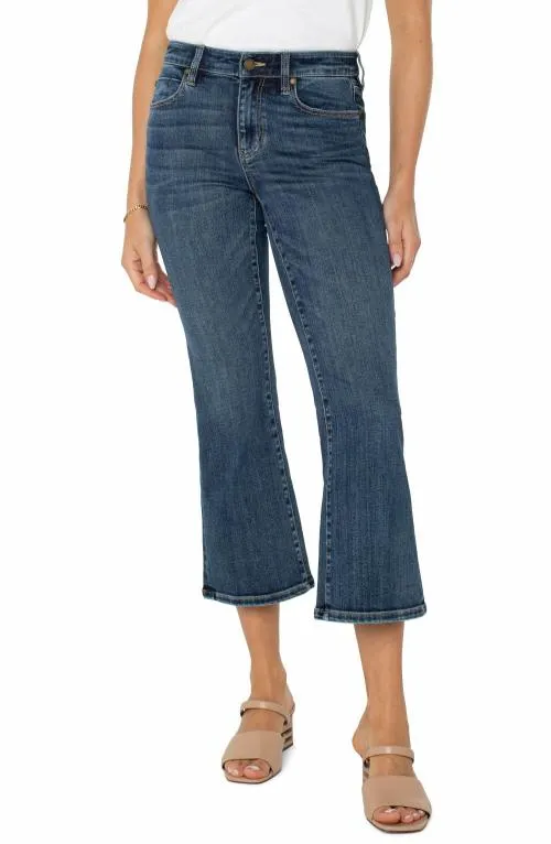 Women Jeans Liverpool Los Angeles Hannah Crop Flare Bolsa Chica