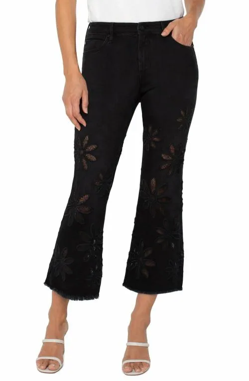 Women Jeans Liverpool Los Angeles Hannah Crop Flare With Fray Hem Black Daisy Women Jeans Liverpool Los Angeles Hannah Crop Flare With Fray Hem Black Daisy