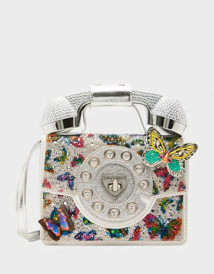 Women KITSCH BUTTERFLY PHONE BAG SILVERMULTI Silvermulti Betsey Johnson