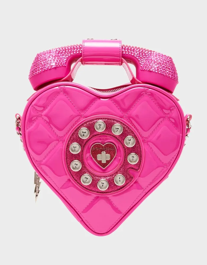 Women KITSCH PHONE TAG CROSSBODY PINK Betsey Johnson
