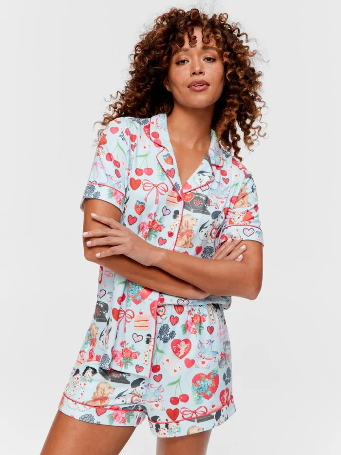 Women Kitsch Plush Shortie Pj Set Multi Peter Alexander Sets and Onesies