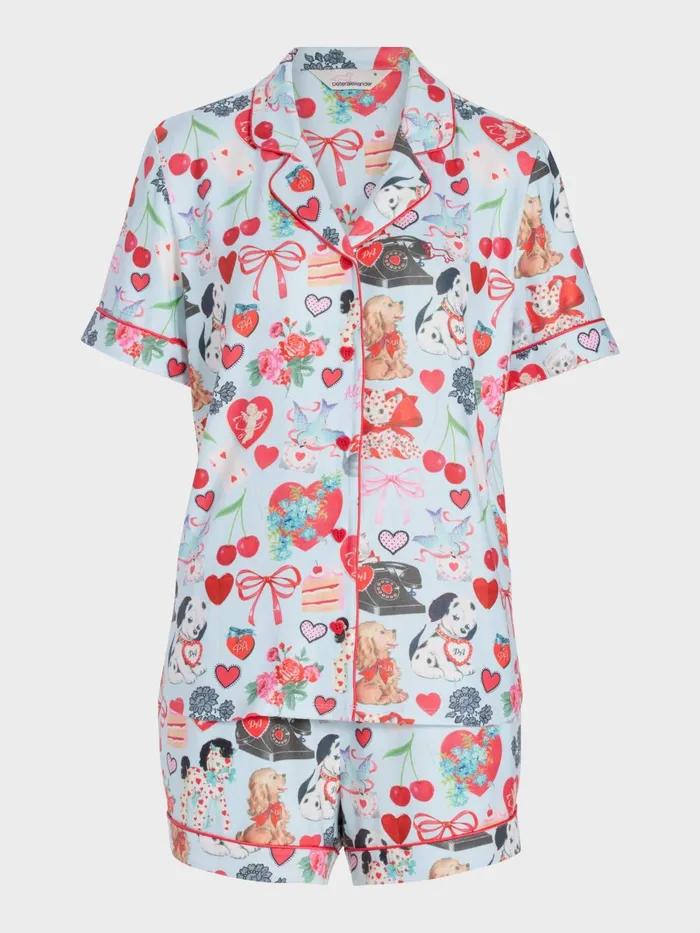 Women Kitsch Plush Shortie Pj Set Multi Peter Alexander Sets and Onesies