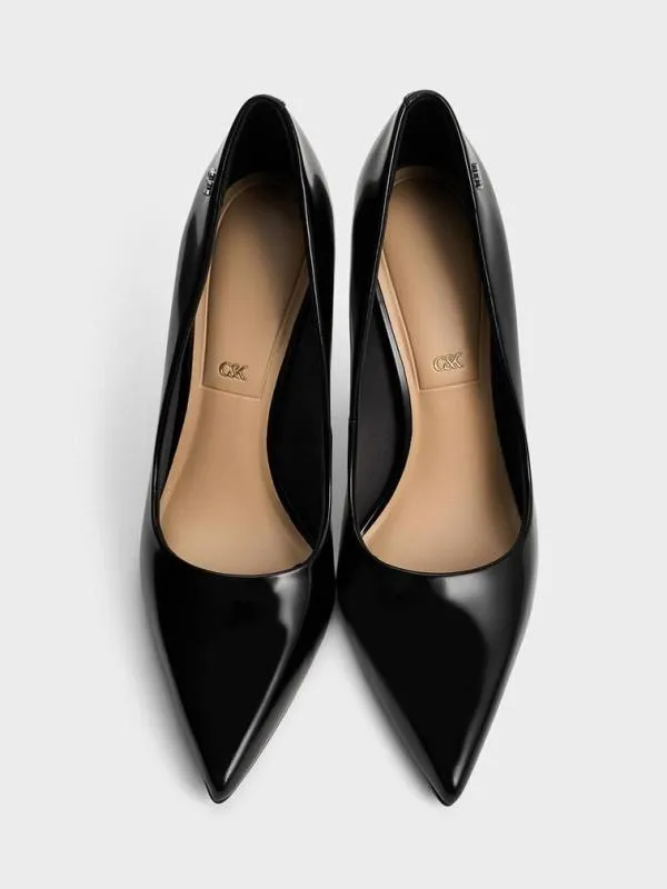 Women Kyra Leather PointedToe Pumps 8211 Black Box CHARLES and KEITH Heels