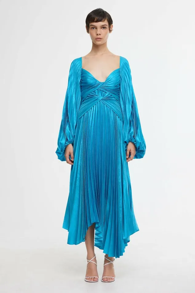Women LARIMER MIDI DRESS Cyan Metallic Acler Sale