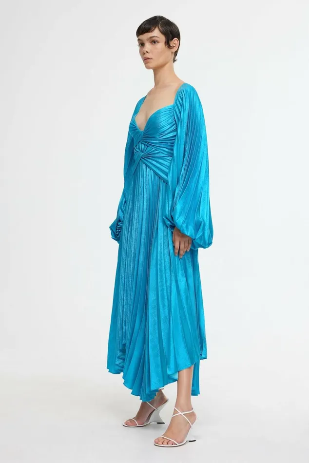 Women LARIMER MIDI DRESS Cyan Metallic Acler Sale