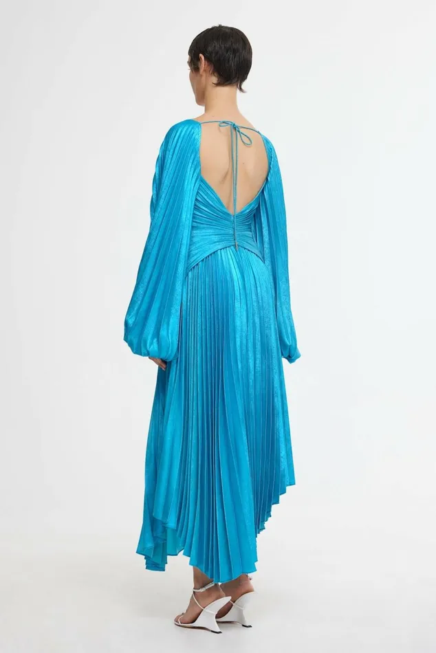 Women LARIMER MIDI DRESS Cyan Metallic Acler Sale