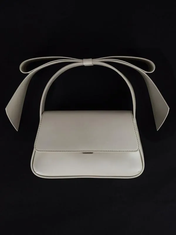 Women Leather Bow TopHandle Bag 8211 White CHARLES and KEITH Top Handle Bags