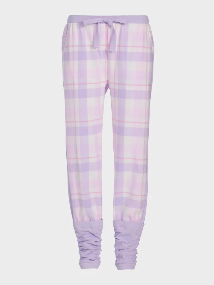Women Lilac Check Flannelette Legwarmer Pj Pant Multi Peter Alexander Pants