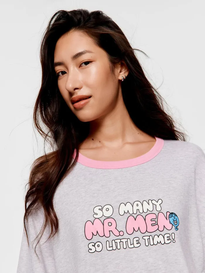 Women Little Miss So Many Men Oversized Tee Grey Marle Peter Alexander Tops
