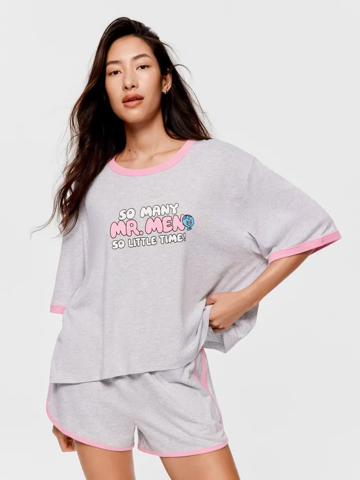 Women Little Miss So Many Men Oversized Tee Grey Marle Peter Alexander Tops
