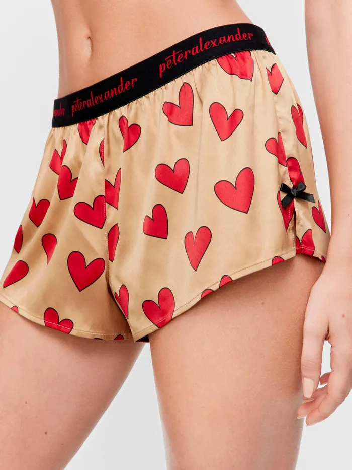 Women Love You Satin French Knicker Multi Peter Alexander Shorts