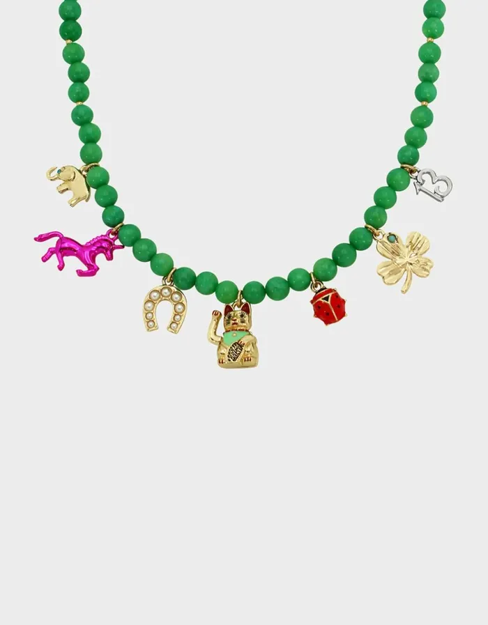 Women LUCKING OUT CHARM NECKLACE MULTI Betsey Johnson