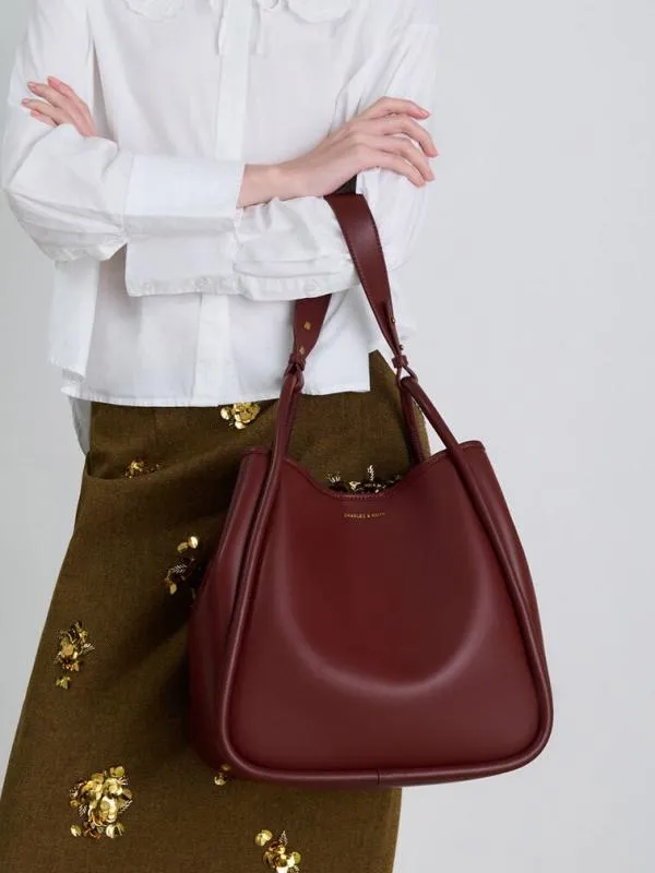 Women Lyla Tubular Slouchy Tote Bag 8211 Mulberry Plum CHARLES and KEITH Slouchy Bags Women Lyla Tubular Slouchy Tote Bag 8211 Mulberry Plum CHARLES and KEITH Slouchy Bags