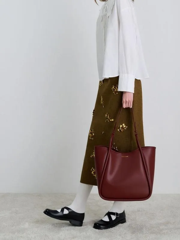 Women Lyla Tubular Slouchy Tote Bag 8211 Mulberry Plum CHARLES and KEITH Slouchy Bags Women Lyla Tubular Slouchy Tote Bag 8211 Mulberry Plum CHARLES and KEITH Slouchy Bags