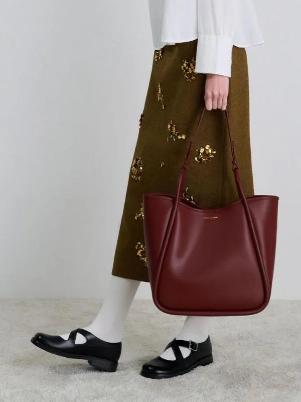 Women Lyla Tubular Slouchy Tote Bag 8211 Mulberry Plum CHARLES and KEITH Slouchy Bags Women Lyla Tubular Slouchy Tote Bag 8211 Mulberry Plum CHARLES and KEITH Slouchy Bags