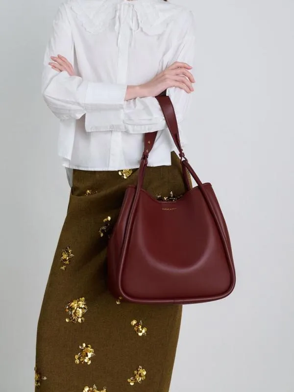 Women Lyla Tubular Slouchy Tote Bag 8211 Mulberry Plum CHARLES and KEITH Slouchy Bags Women Lyla Tubular Slouchy Tote Bag 8211 Mulberry Plum CHARLES and KEITH Slouchy Bags