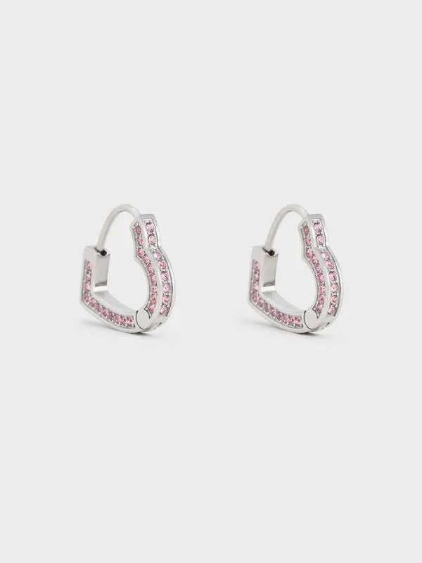 Women Malorie Crystal Heart Hoop Earrings 8211 Silver CHARLES and KEITH Earrings Women Malorie Crystal Heart Hoop Earrings 8211 Silver CHARLES and KEITH Earrings