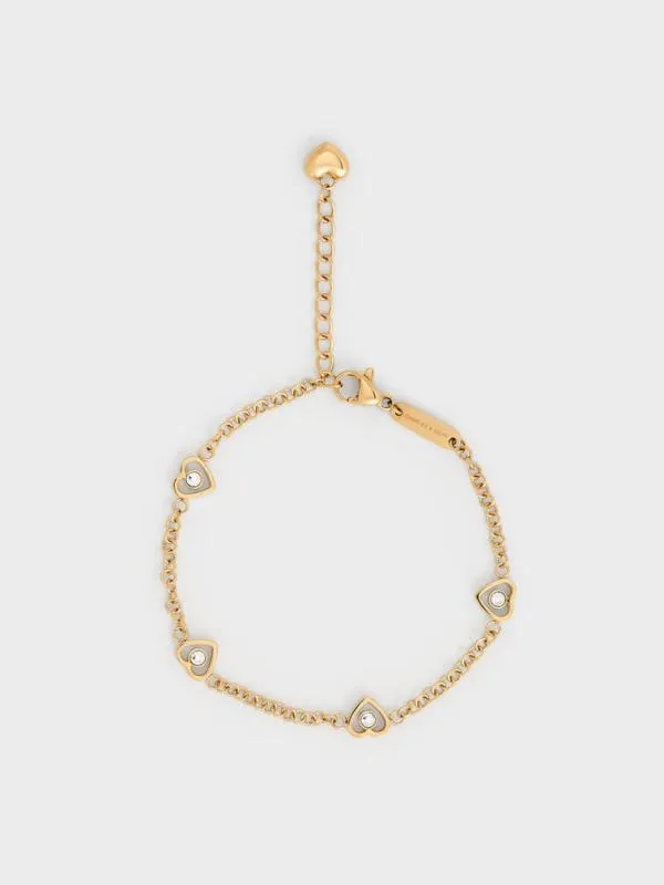 Women Malorie Heart Crystal Bracelet 8211 Gold CHARLES and KEITH Bracelets