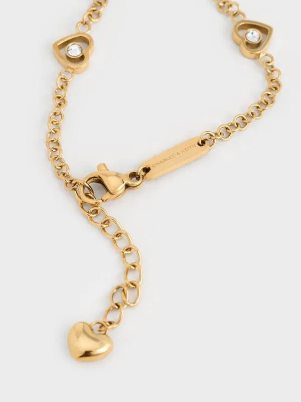 Women Malorie Heart Crystal Bracelet 8211 Gold CHARLES and KEITH Bracelets Women Malorie Heart Crystal Bracelet 8211 Gold CHARLES and KEITH Bracelets
