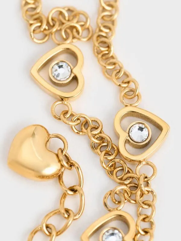 Women Malorie Heart Crystal Bracelet 8211 Gold CHARLES and KEITH Bracelets Women Malorie Heart Crystal Bracelet 8211 Gold CHARLES and KEITH Bracelets